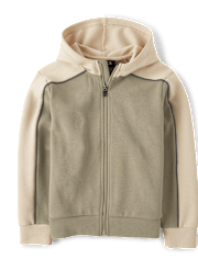 Boys Colorblock Scuba Zip Up Hoodie