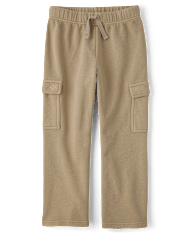 Kids Garment Dyed Premium Fleece Loose Cargo Pants