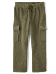 Kids Garment Dyed Premium Fleece Loose Cargo Pants