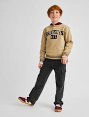 Kids Garment Dyed Premium Fleece Loose Cargo Pants