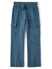 Kids Garment Dyed Premium Fleece Loose Cargo Pants