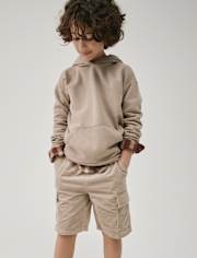 Kids Garment Dyed Premium Fleece Cargo Shorts