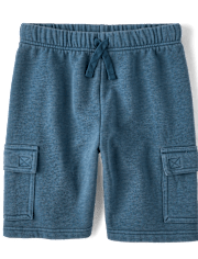 Kids Garment Dyed Premium Fleece Cargo Shorts