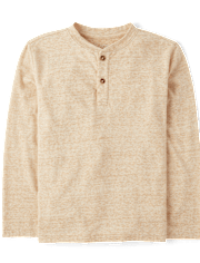 Boys Marled Henley Top