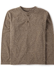 Boys Marled Henley Top