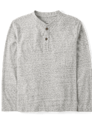 Boys Marled Henley Top