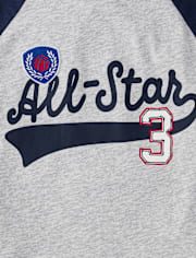 Boys Embroidered Graphic Raglan Top