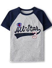 Boys Embroidered Graphic Raglan Top