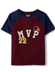 Boys Embroidered Graphic Raglan Top