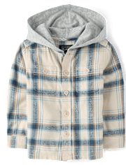 Baby And Toddler Boys Plaid Flannel Hooded Top