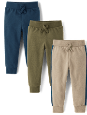 Baby And Toddler Boys Premium Fleece Jogger Pants 3-Pack