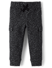 Baby And Toddler Boys Marled Fleece Cargo Jogger Pants