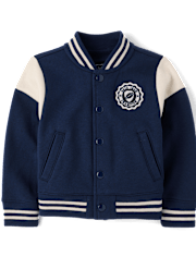 Toddler Varsity Patch Premium Fleece Bomber Jacket