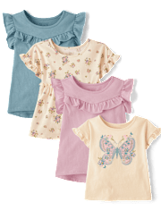 Toddler Girls Butterfly Top 4-Pack