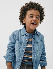 Baby And Toddler Chambray Utility Button Up Shirt