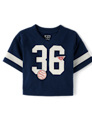 Baby And Toddler Boys Embroidered Varsity Football Top