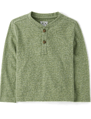 Baby And Toddler Boys Marled Henley Top
