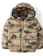 Toddler Boys Print Puffer Jacket