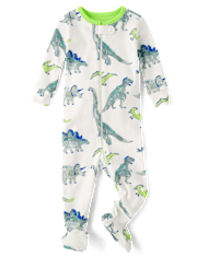 Baby And Toddler Boys Dino Snug Fit Cotton Footed One Piece Pajamas