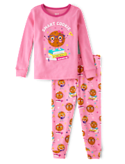 Baby And Toddler Girls Smart Cookie Snug Fit Cotton Pajamas