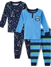 Baby And Toddler Boys Space Snug Fit Cotton Pajamas 2-Pack