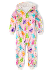 Girls Gummy One Piece Pajamas - Cozy Fleece
