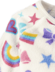 Baby And Toddler Girls Doodle Footed One Piece Pajamas - Cozy Fleece