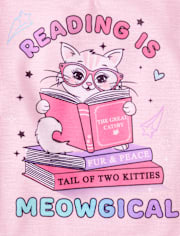 Girls Cat Reading Pajamas