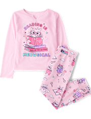 Girls Cat Reading Pajamas