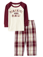Pyjama assorti en coton et flanelle pour bébé et enfant en bas âge, reconnaissant pour la famille