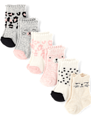 Baby Girls Cat Midi Socks 6-Pack