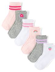 Toddler Girls Icon Cushioned Midi Socks 6-Pack