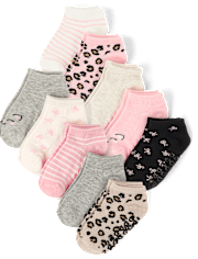 Lot de 10 paires de chaussettes à motif chat pour petites filles