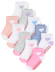 Toddler Girls Heart Midi Socks 10-Pack