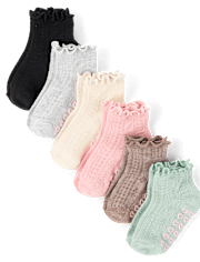 Girls Ruffle Pointelle Midi Socks 6-Pack