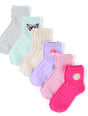Lot de 6 paires de chaussettes mi-longues Icon pour filles
