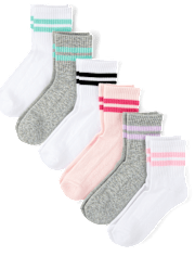 Girls Striped Midi Socks 6-Pack