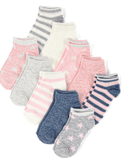 Girls Star Ankle Socks 10-Pack