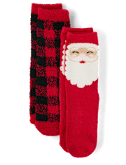 Kids Matching Family Santa Cozy Socks 2-Pack