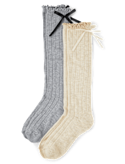 Girls Bow Boot Socks 2-Pack