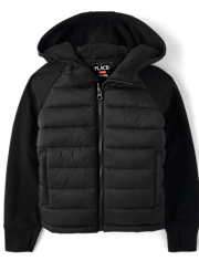 Boys Cozy Tech Microfleece Lined Puffer Jacket