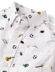 Boys Doodle Poplin Button Up Shirt