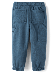 Baby And Toddler Boys Premium Fleece Carpenter Jogger Pants