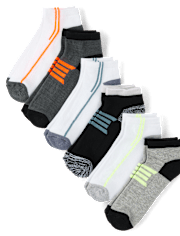 Boys Colorblock Cushioned Ankle Socks 6-Pack