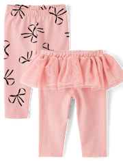 Baby Girls Bow Tutu Leggings 2-Pack