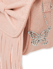 Girls Shimmer Bow Fringe Bag
