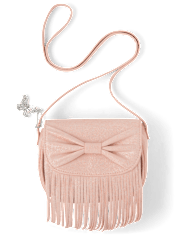Girls Shimmer Bow Fringe Bag