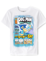 Boys Dog Man Comic Graphic Tee