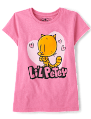 Girls Dog Man Lil Petey Graphic Tee