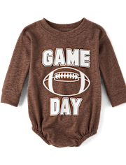 Baby Football Game Day Graphic Bubble Bodysuit